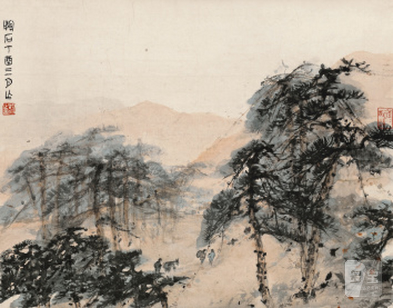 傅抱石 1904-1965 暮霭归庄 - 图1